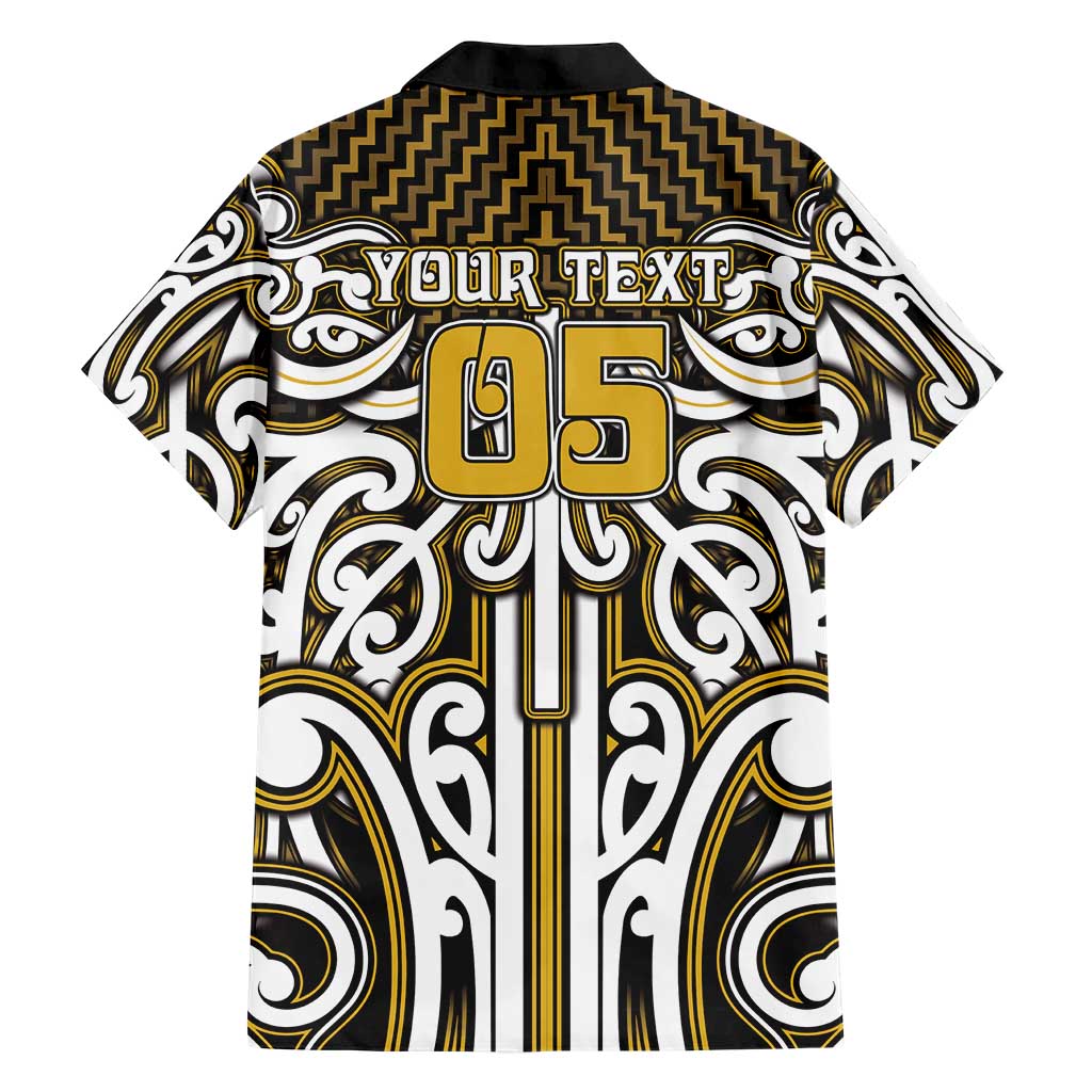 Custom Aotearoa Taranaki Family Matching Off The Shoulder Long Sleeve Dress and Hawaiian Shirt Maori Tribal Pattern Mix Poutama