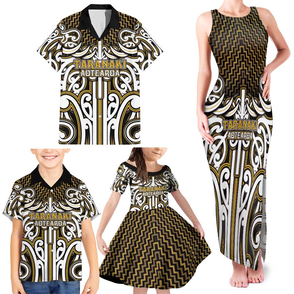 Custom Aotearoa Taranaki Family Matching Tank Maxi Dress and Hawaiian Shirt Maori Tribal Pattern Mix Poutama LT05 - Polynesian Pride