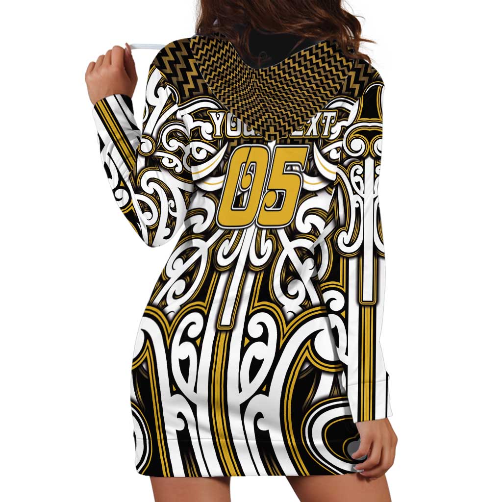 Custom Aotearoa Taranaki Hoodie Dress Maori Tribal Pattern Mix Poutama LT05 - Polynesian Pride