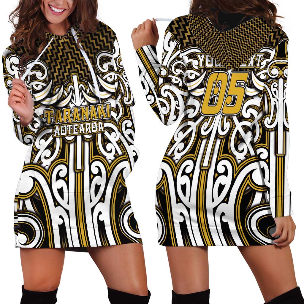 Custom Aotearoa Taranaki Hoodie Dress Maori Tribal Pattern Mix Poutama LT05 - Polynesian Pride