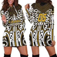 Custom Aotearoa Taranaki Hoodie Dress Maori Tribal Pattern Mix Poutama LT05 - Polynesian Pride
