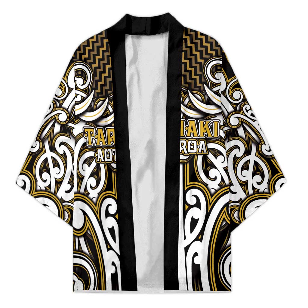 Custom Aotearoa Taranaki Kimono Maori Tribal Pattern Mix Poutama