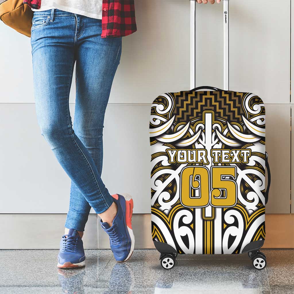 Custom Aotearoa Taranaki Luggage Cover Maori Tribal Pattern Mix Poutama LT05 - Polynesian Pride