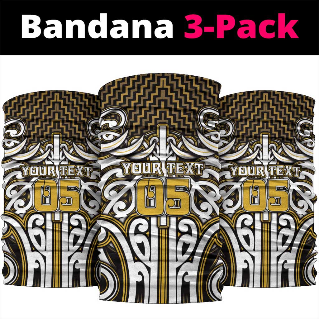 Custom Aotearoa Taranaki Neck Gaiter Maori Tribal Pattern Mix Poutama LT05 package One Size: 25*50cm Yellow - Polynesian Pride