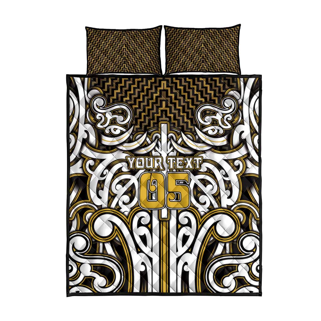Custom Aotearoa Taranaki Quilt Bed Set Maori Tribal Pattern Mix Poutama