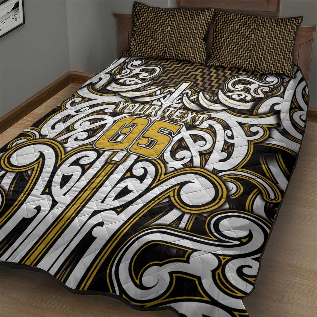 Custom Aotearoa Taranaki Quilt Bed Set Maori Tribal Pattern Mix Poutama