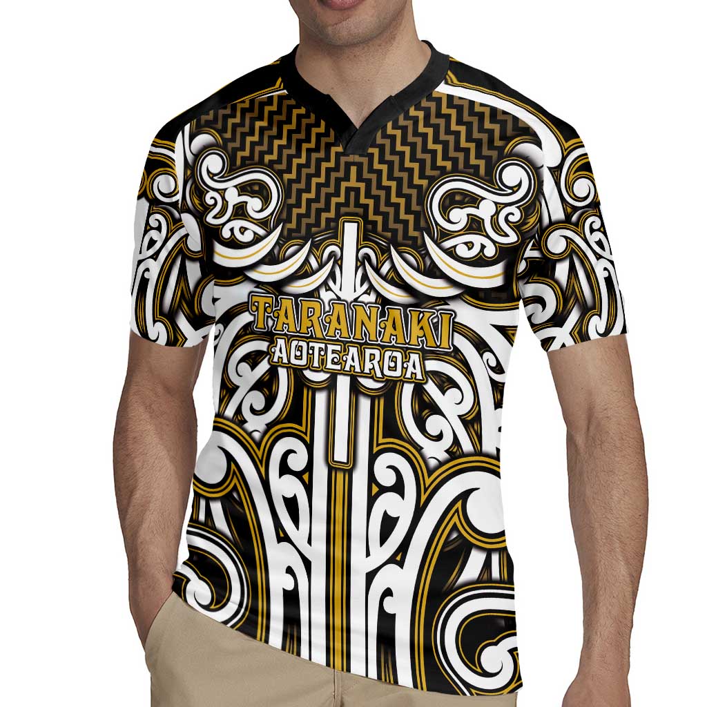 Custom Aotearoa Taranaki Rugby Jersey Maori Tribal Pattern Mix Poutama