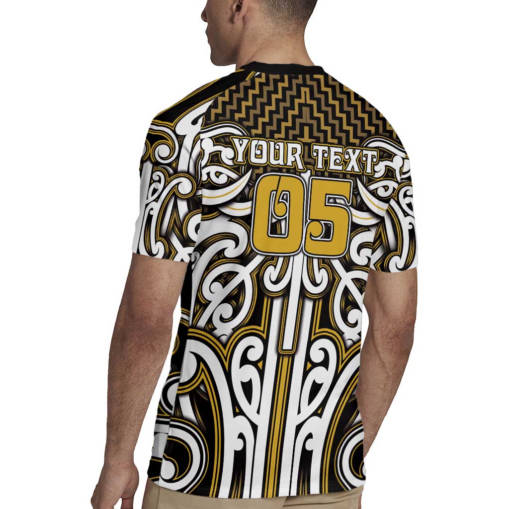 Custom Aotearoa Taranaki Rugby Jersey Maori Tribal Pattern Mix Poutama