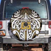 Custom Aotearoa Taranaki Spare Tire Cover Maori Tribal Pattern Mix Poutama