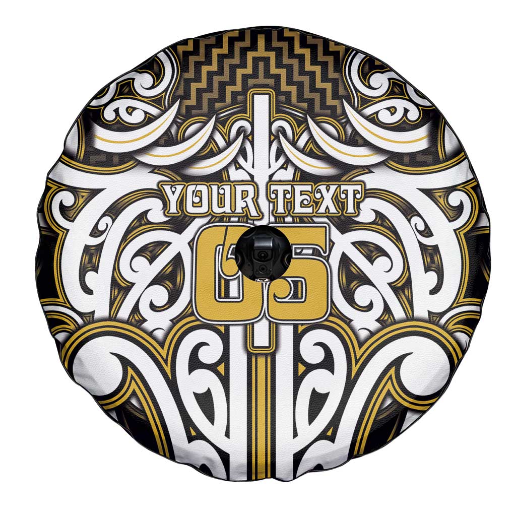 Custom Aotearoa Taranaki Spare Tire Cover Maori Tribal Pattern Mix Poutama