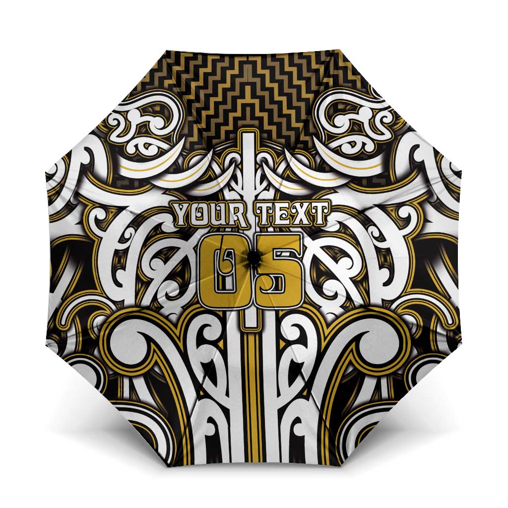 Custom Aotearoa Taranaki Umbrella Maori Tribal Pattern Mix Poutama