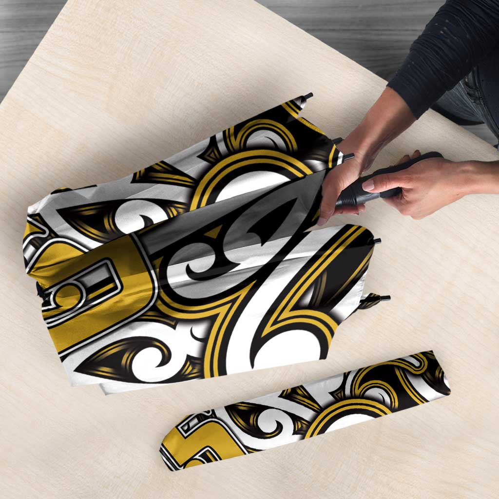 Custom Aotearoa Taranaki Umbrella Maori Tribal Pattern Mix Poutama