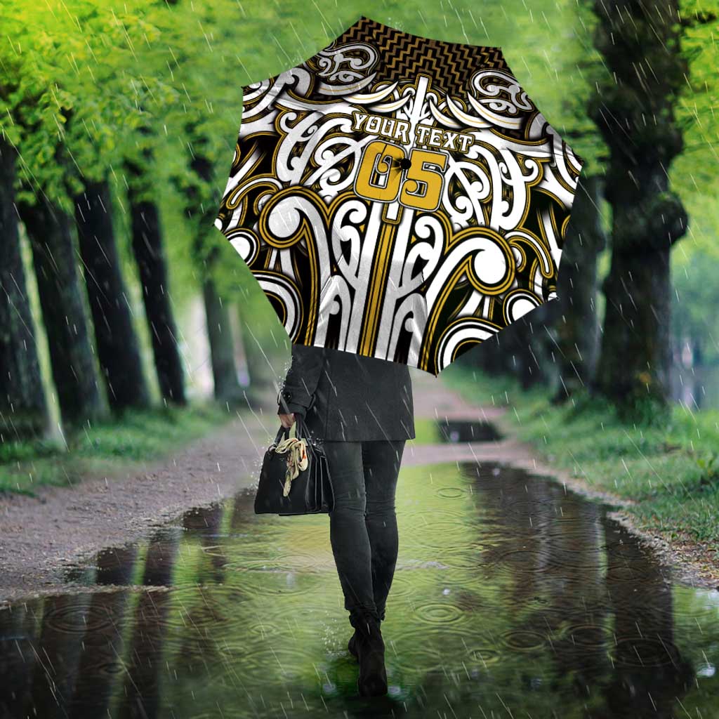 Custom Aotearoa Taranaki Umbrella Maori Tribal Pattern Mix Poutama