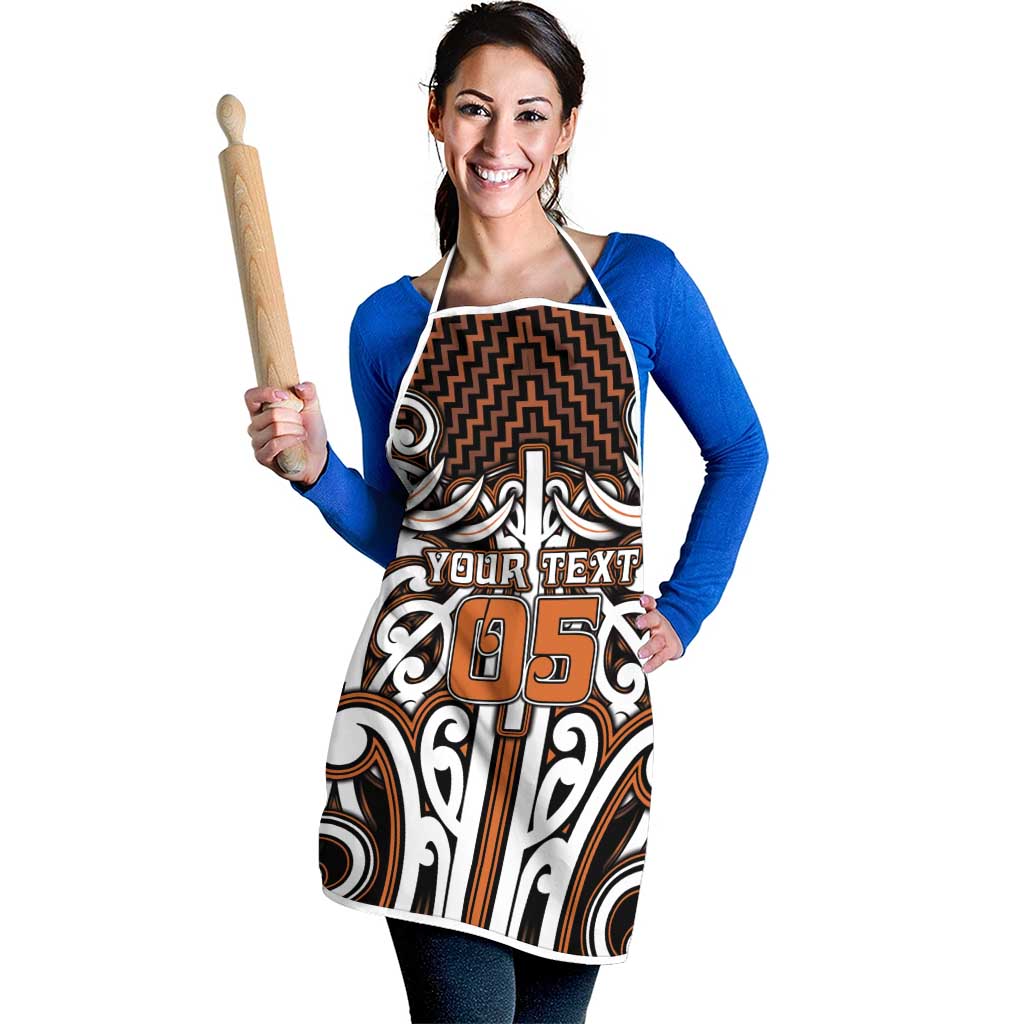 Custom Aotearoa Waikato Apron Maori Tribal Pattern Mix Poutama