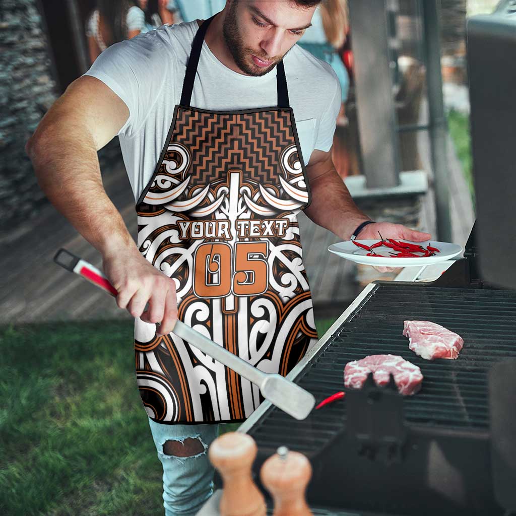 Custom Aotearoa Waikato Apron Maori Tribal Pattern Mix Poutama