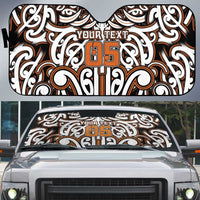 Custom Aotearoa Waikato Auto Sun Shade Maori Tribal Pattern Mix Poutama
