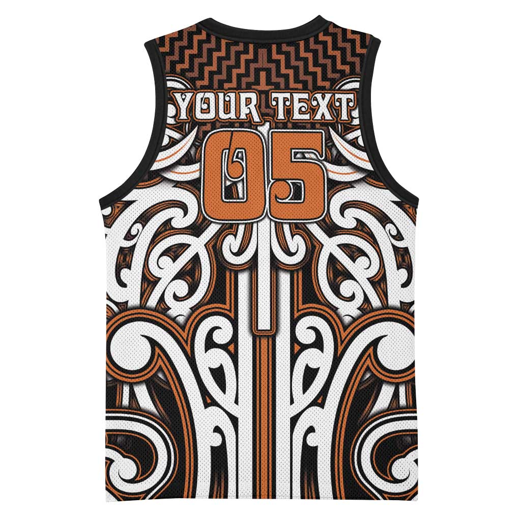 Custom Aotearoa Waikato Basketball Jersey Maori Tribal Pattern Mix Poutama