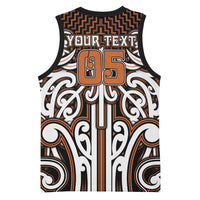 Custom Aotearoa Waikato Basketball Jersey Maori Tribal Pattern Mix Poutama