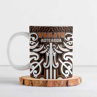Custom Aotearoa Waikato Ceramic Mug Maori Tribal Pattern Mix Poutama