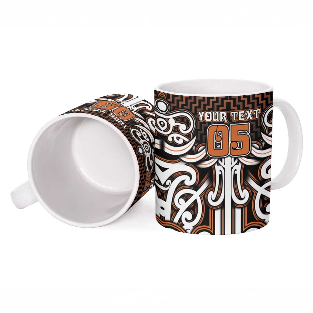 Custom Aotearoa Waikato Ceramic Mug Maori Tribal Pattern Mix Poutama