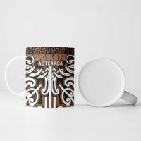 Custom Aotearoa Waikato Ceramic Mug Maori Tribal Pattern Mix Poutama