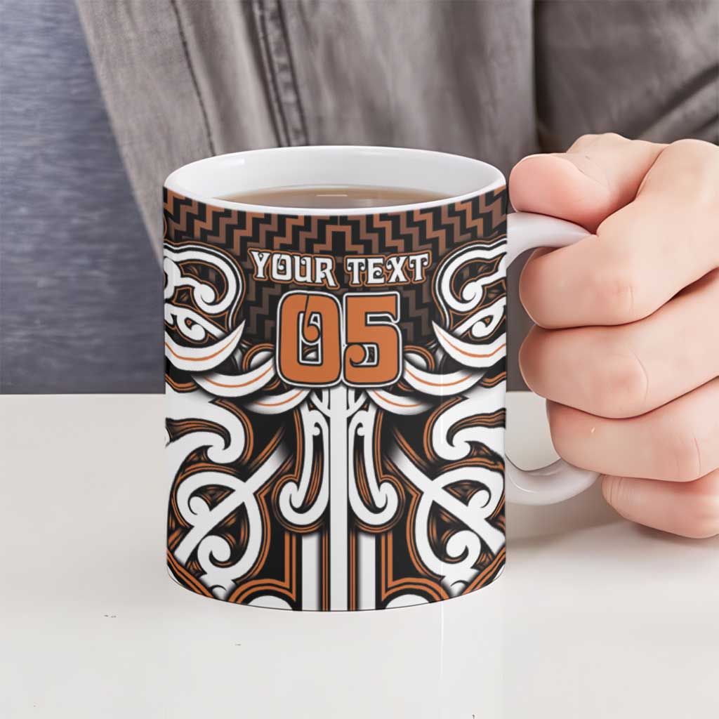 Custom Aotearoa Waikato Ceramic Mug Maori Tribal Pattern Mix Poutama