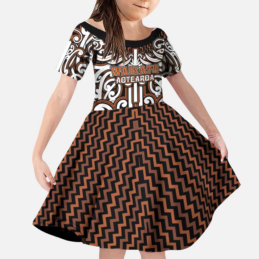 Custom Aotearoa Waikato Family Matching Puletasi and Hawaiian Shirt Maori Tribal Pattern Mix Poutama