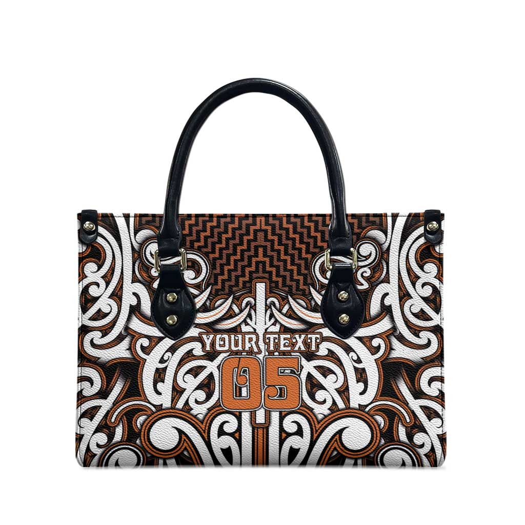 Custom Aotearoa Waikato Leather Bag Maori Tribal Pattern Mix Poutama LT05 - Polynesian Pride