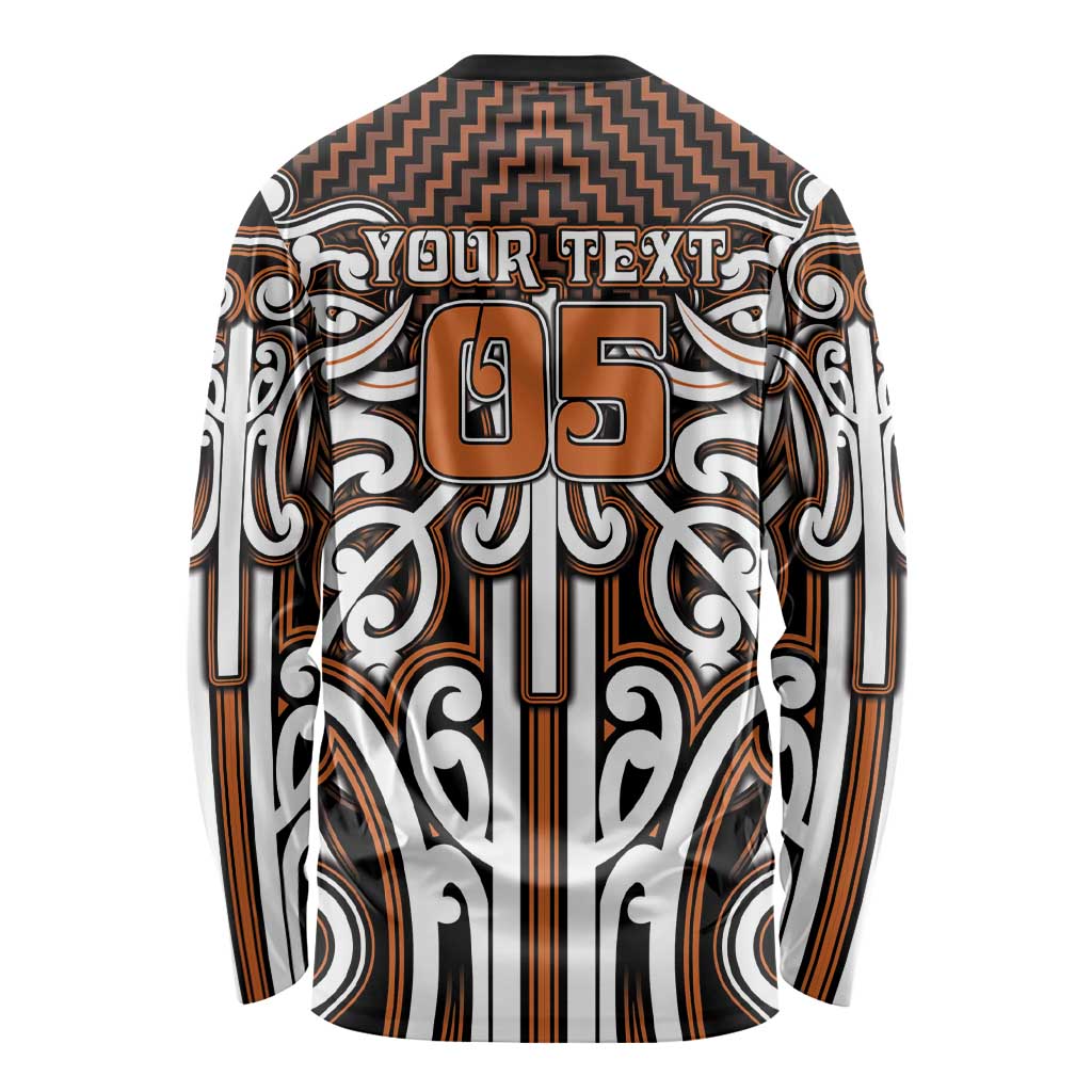 Custom Aotearoa Waikato Long Sleeve Shirt Maori Tribal Pattern Mix Poutama