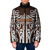 Custom Aotearoa Waikato Padded Jacket Maori Tribal Pattern Mix Poutama