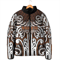 Custom Aotearoa Waikato Padded Jacket Maori Tribal Pattern Mix Poutama