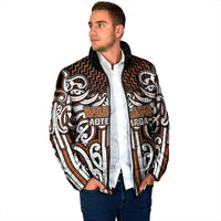 Custom Aotearoa Waikato Padded Jacket Maori Tribal Pattern Mix Poutama
