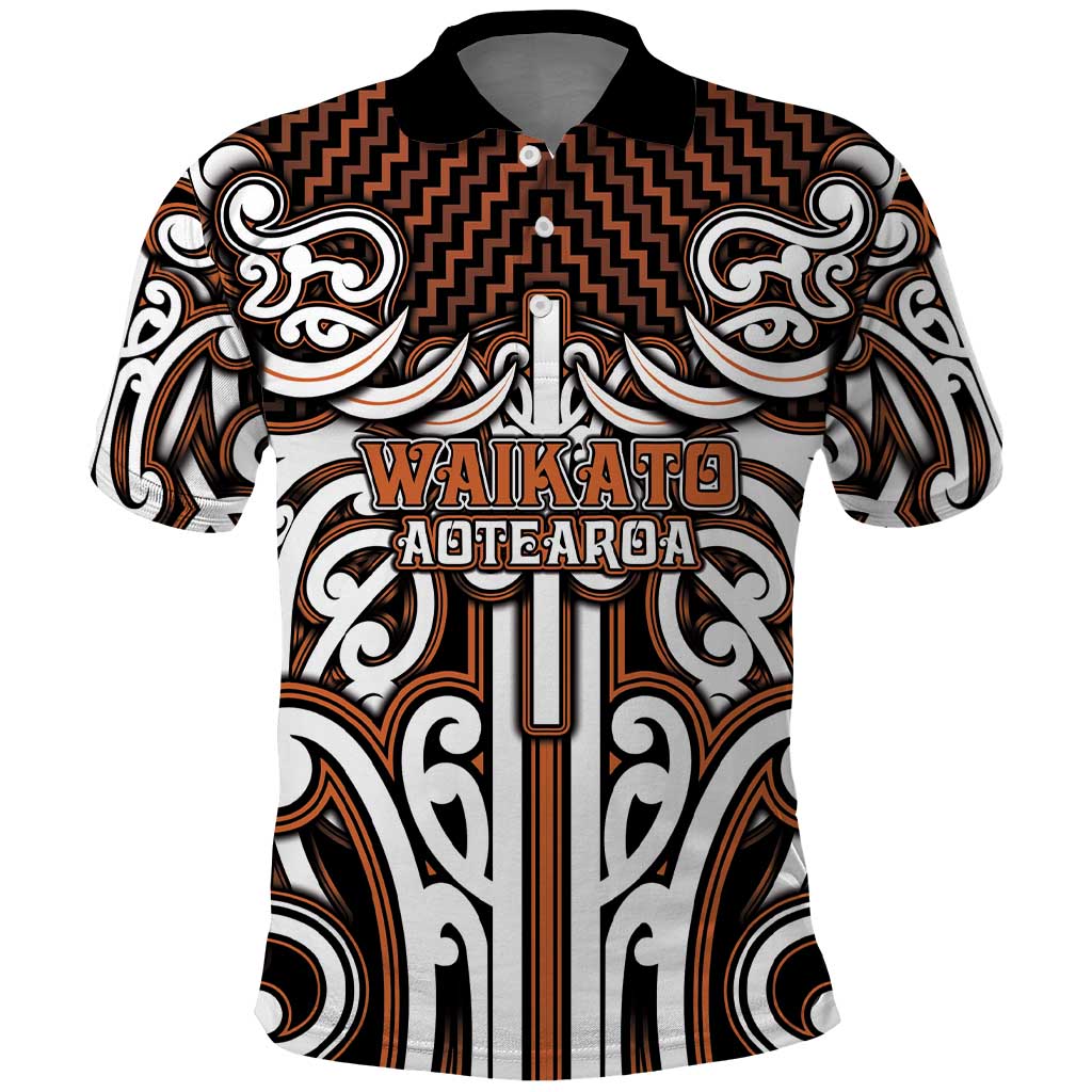 Custom Aotearoa Waikato Polo Shirt Maori Tribal Pattern Mix Poutama