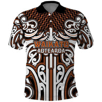 Custom Aotearoa Waikato Polo Shirt Maori Tribal Pattern Mix Poutama
