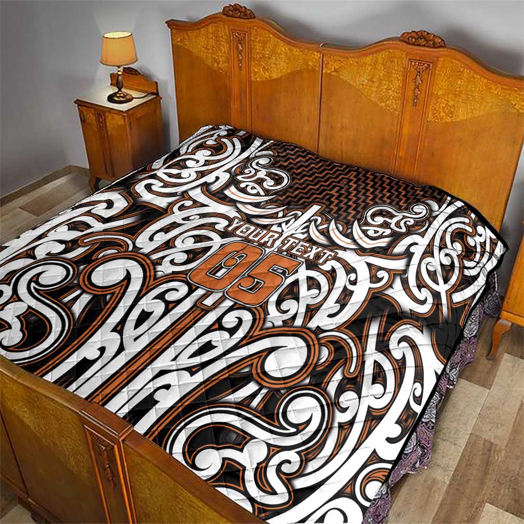 Custom Aotearoa Waikato Quilt Maori Tribal Pattern Mix Poutama