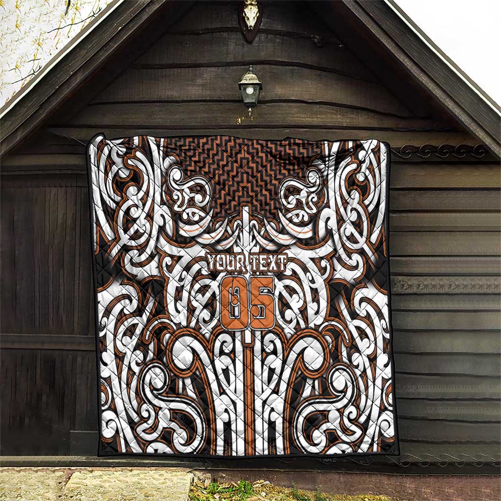 Custom Aotearoa Waikato Quilt Maori Tribal Pattern Mix Poutama
