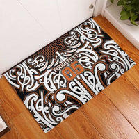 Custom Aotearoa Waikato Rubber Doormat Maori Tribal Pattern Mix Poutama