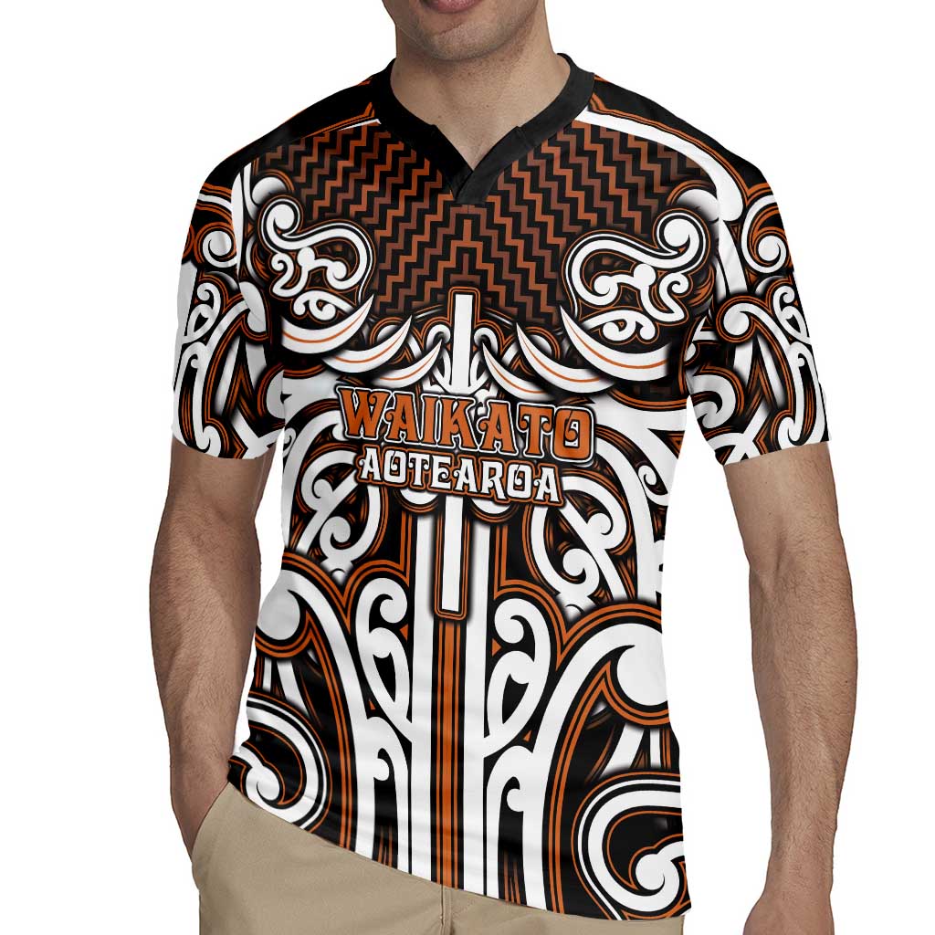 Custom Aotearoa Waikato Rugby Jersey Maori Tribal Pattern Mix Poutama LT05 - Polynesian Pride
