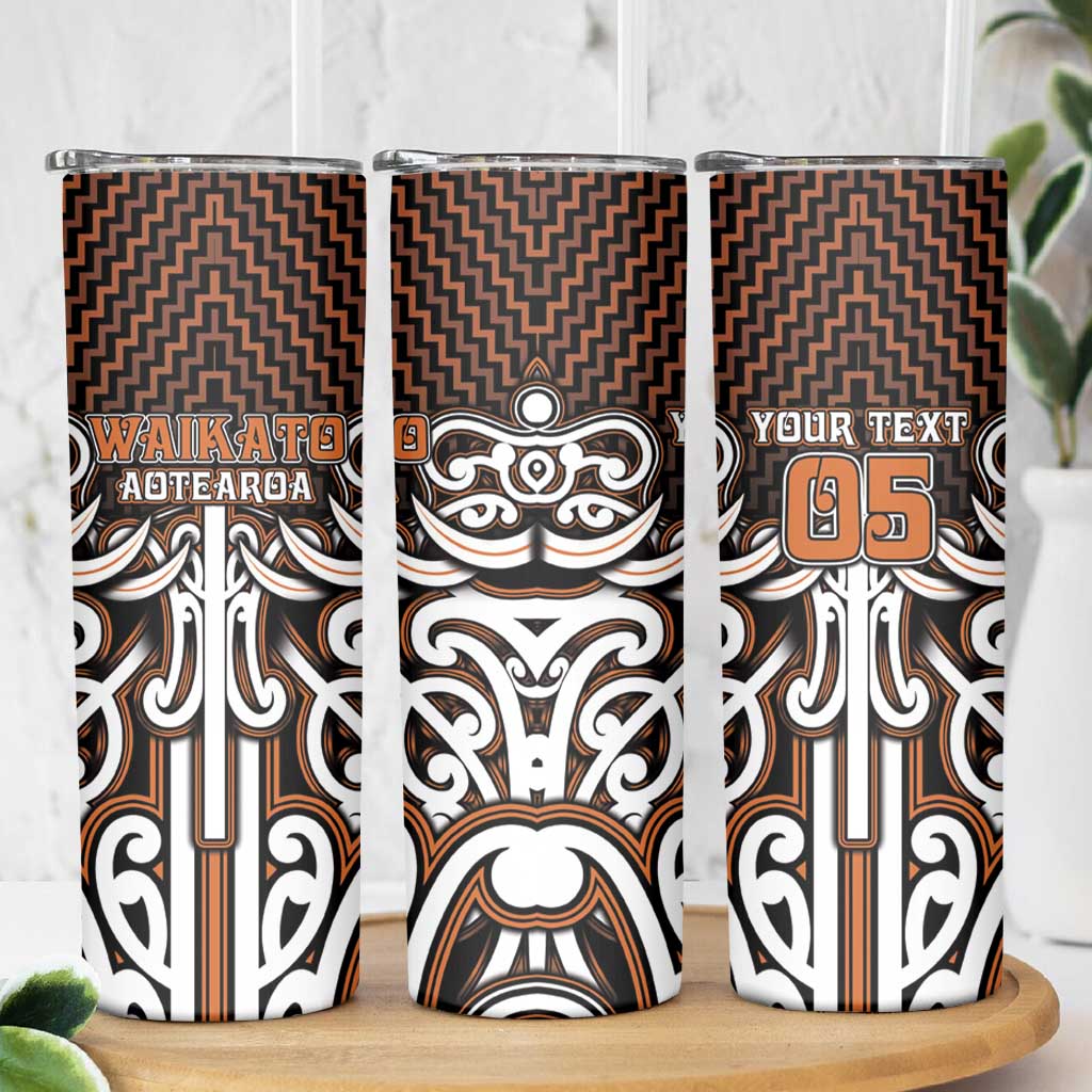 Custom Aotearoa Waikato Skinny Tumbler Maori Tribal Pattern Mix Poutama LT05 - Polynesian Pride