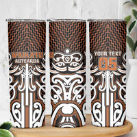 Custom Aotearoa Waikato Skinny Tumbler Maori Tribal Pattern Mix Poutama LT05 - Polynesian Pride