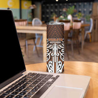 Custom Aotearoa Waikato Skinny Tumbler Maori Tribal Pattern Mix Poutama LT05 - Polynesian Pride