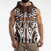 Custom Aotearoa Waikato Sleeveless Hoodie Maori Tribal Pattern Mix Poutama