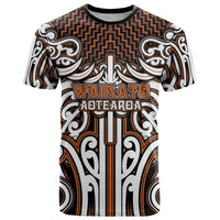 Custom Aotearoa Waikato T Shirt Maori Tribal Pattern Mix Poutama