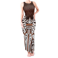 Custom Aotearoa Waikato Tank Maxi Dress Maori Tribal Pattern Mix Poutama