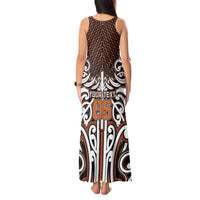 Custom Aotearoa Waikato Tank Maxi Dress Maori Tribal Pattern Mix Poutama