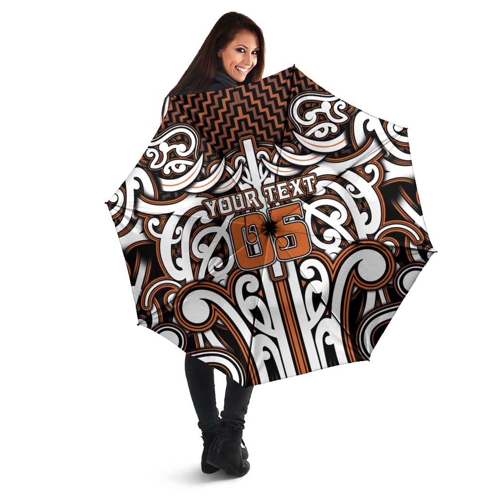 Custom Aotearoa Waikato Umbrella Maori Tribal Pattern Mix Poutama