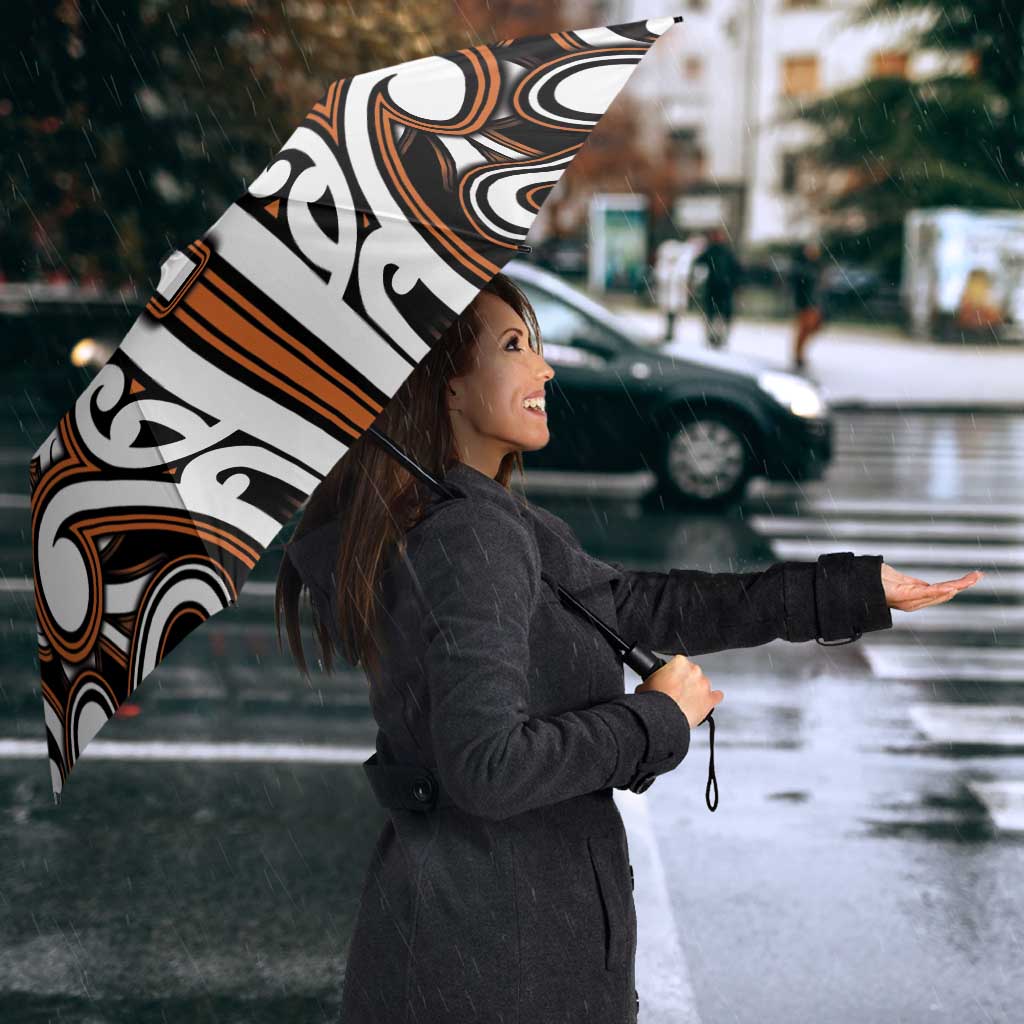 Custom Aotearoa Waikato Umbrella Maori Tribal Pattern Mix Poutama