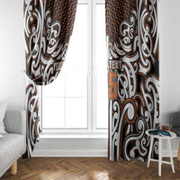 Custom Aotearoa Waikato Window Curtain Maori Tribal Pattern Mix Poutama LT05 - Polynesian Pride