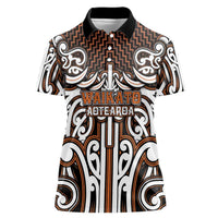 Custom Aotearoa Waikato Women Polo Shirt Maori Tribal Pattern Mix Poutama