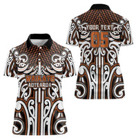 Custom Aotearoa Waikato Women Polo Shirt Maori Tribal Pattern Mix Poutama